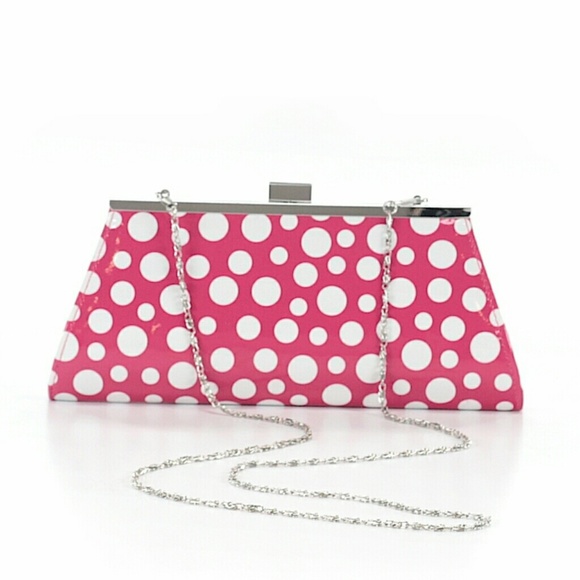 Neiman Marcus Handbags - NEIMAN MARCUS POLKADOT CLUTCH